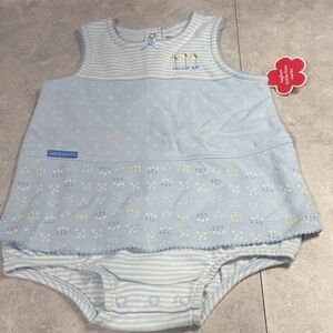 Carter's Light Blue and White Bodysuit